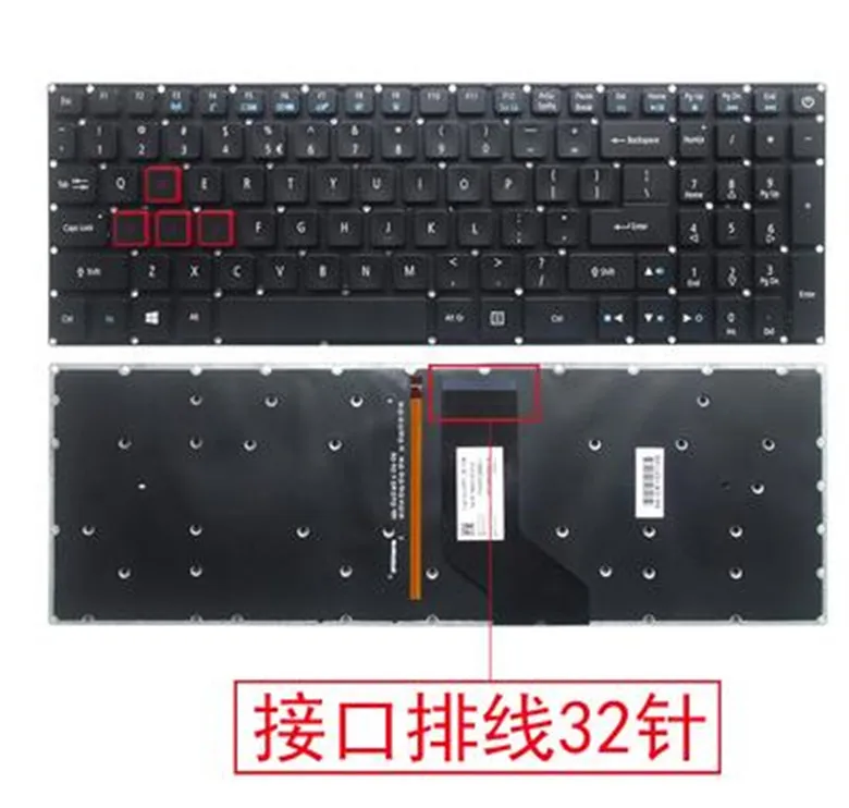 Per Acer Predator Helios 300 G3-571 G3-572 Vx5-793 Vx5-591G Vn7-593 Tastiera Retroilluminata Usa (L'Interfaccia È 32 Pin)