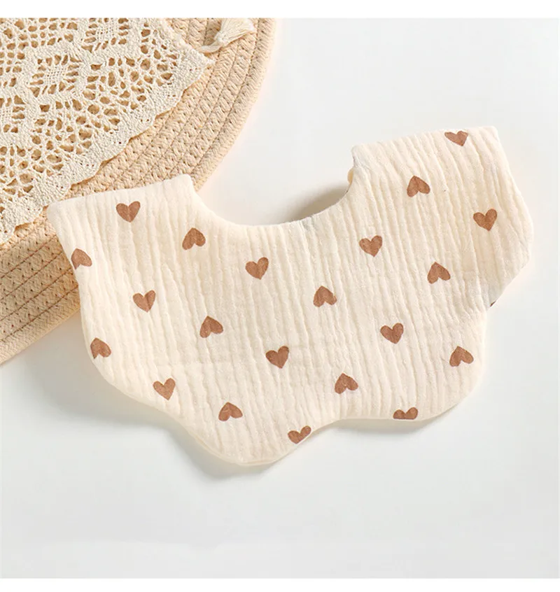 Baby Feeding Bibs 360 Degree 6 Layers Cotton Yarn Petal Infants Lace Saliva Towel Newborn Toddler Soft Cotton Burp Cloth Kid Bib accessoriesdoll baby accessories