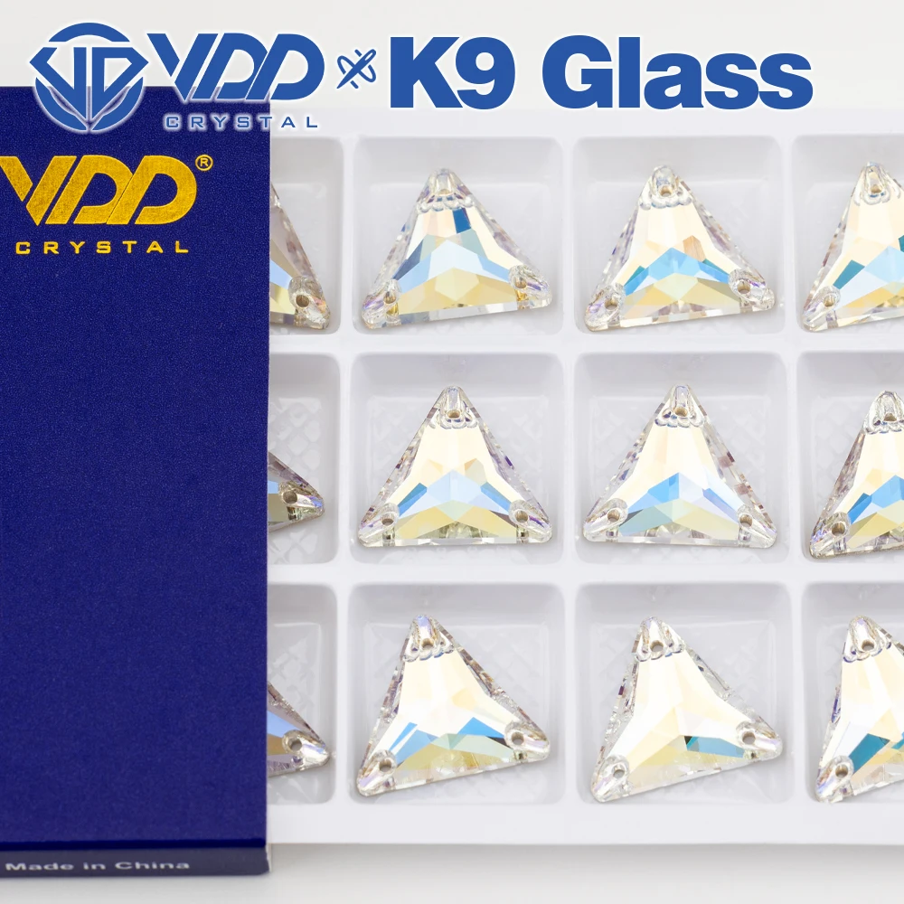 VDD S256 Mondlicht Dreieck Top Qualität K9 Glas Nähen Auf Strass Kristall Flatback Nähen Steine Für Kleidung Dekorationen