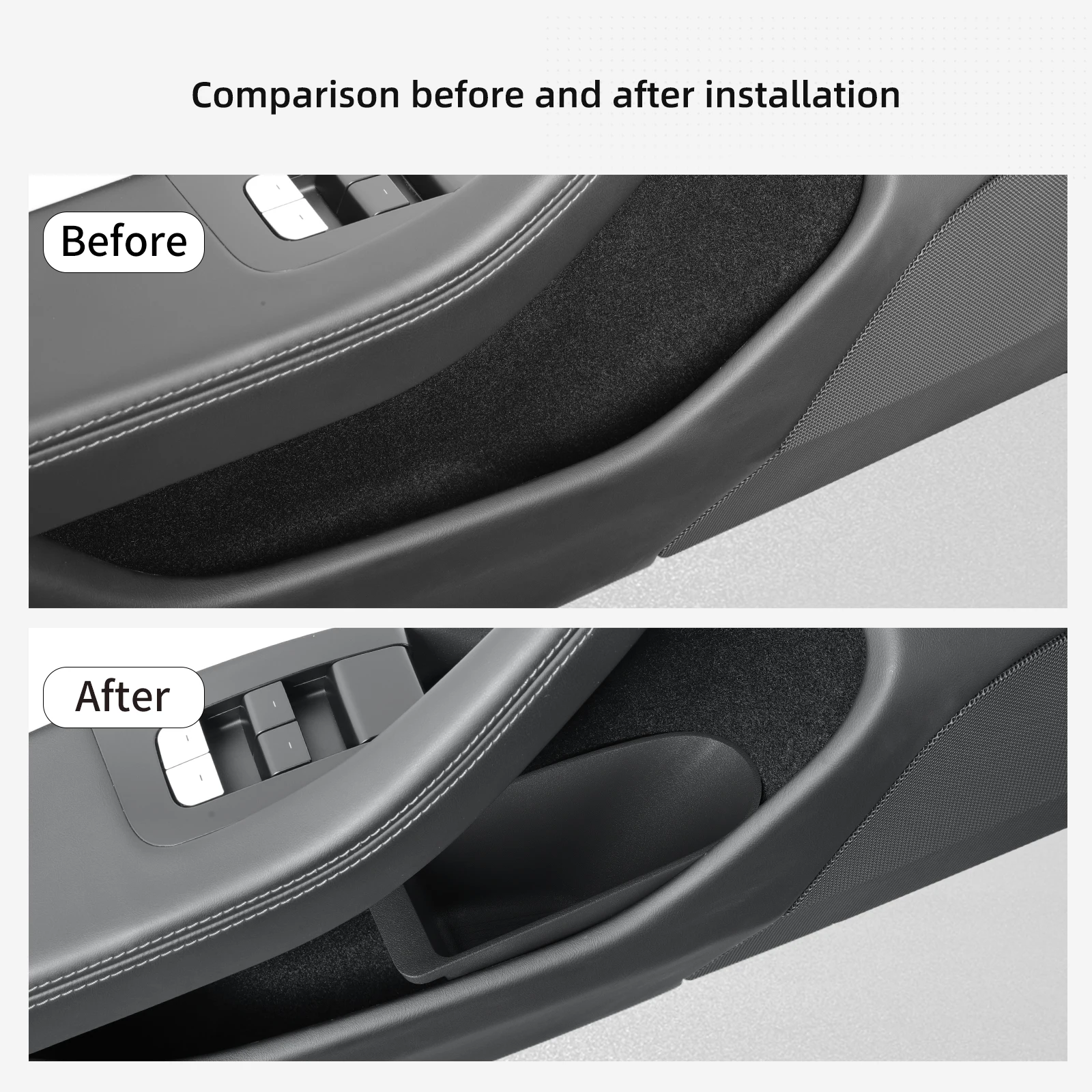 2024 2025 테슬라 모델 3 하이랜드 차량용 앞문 수납함 내부 액세서리 게이트 슬롯 방진 쓰레기 보관함