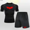 T Shirt Shorts Suit Men Tracksuit Bat Compression Gym Tight Yoga Sets Workout Jogging Top Fitness Clothing Sportswear 3