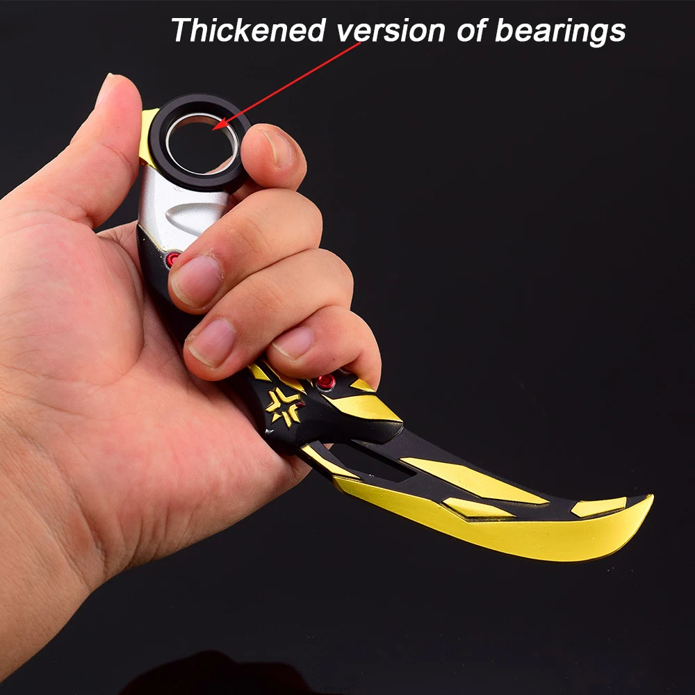 17cm Valorant Karambit New Champions Rotatable Balisong Weapon Metal Game Model Mili Tery Training Knife Safety Toys Boys