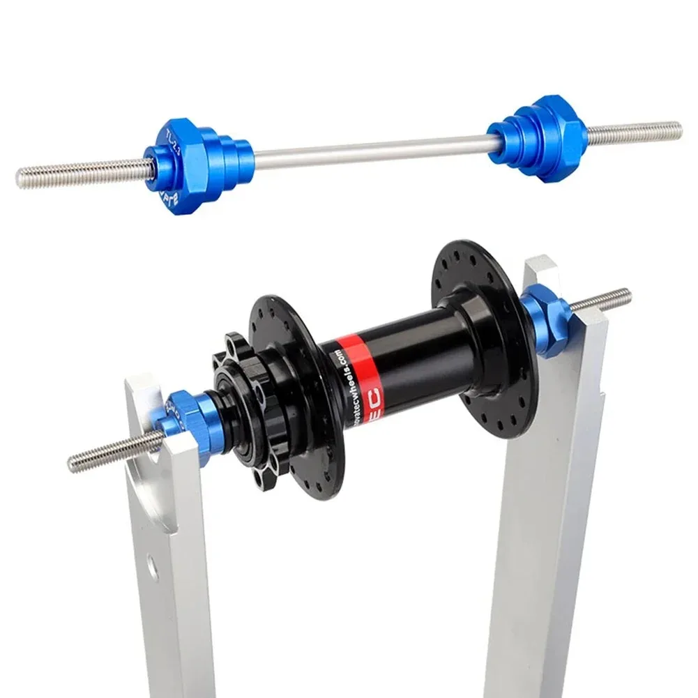 TOOPRE 자전거 타이어 고정 어댑터 휠 Truing 스탠드 12/15/20mm 허브 수리 도구 200mm 길이 자전거 액세서리