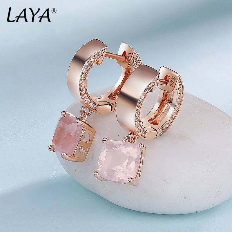 LAYA Earrings For Women Natural Topaz Blue Gemstone 100% 925 Sterling Silver Romance Luxury Fine Jewelry Gifts 2022 Trend
