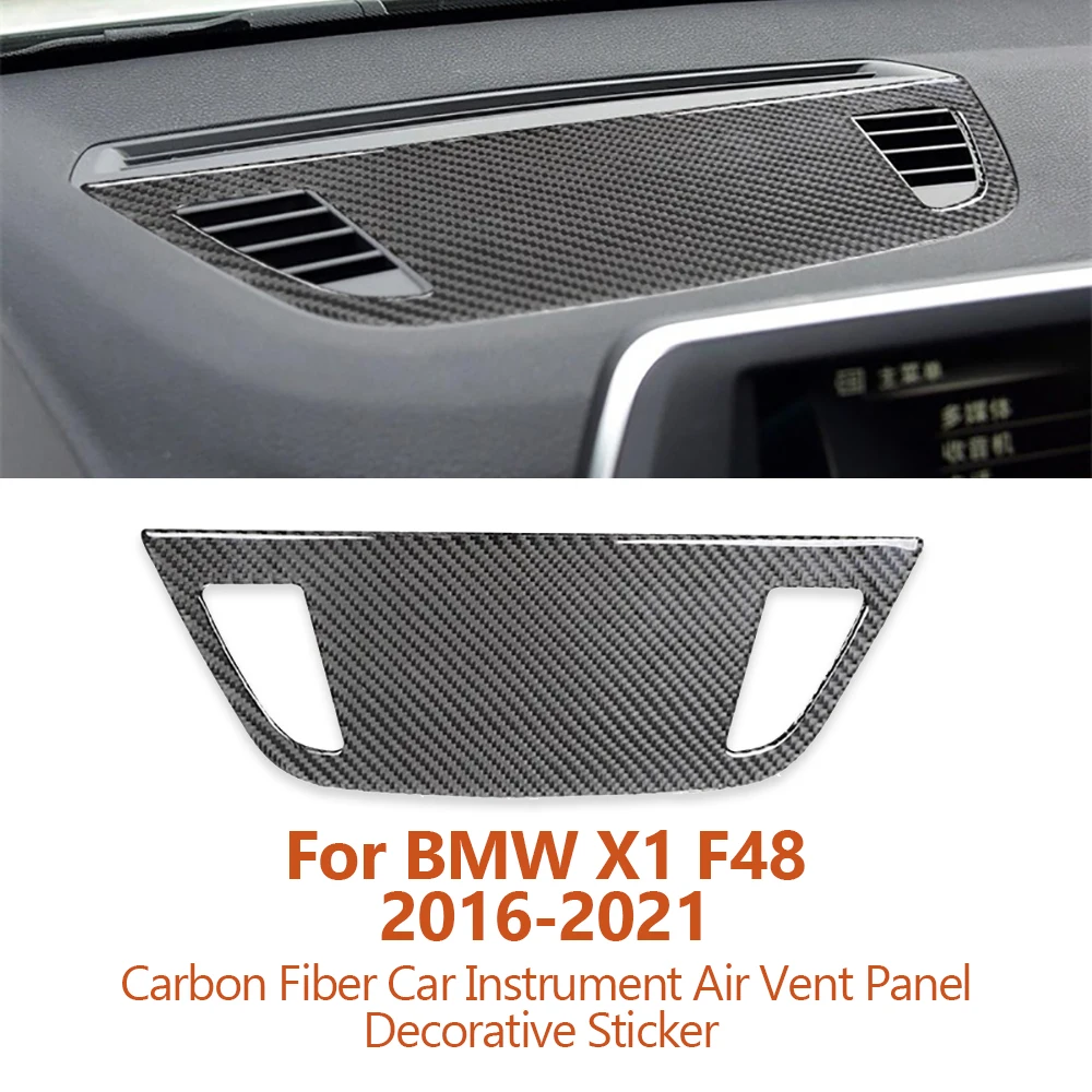 

For BMW X1 F48 2016-2021 Carbon Fiber Car Instrument Tuyere Air Vent Outlet Panel Decorative Stickers Interior Auto Accessories