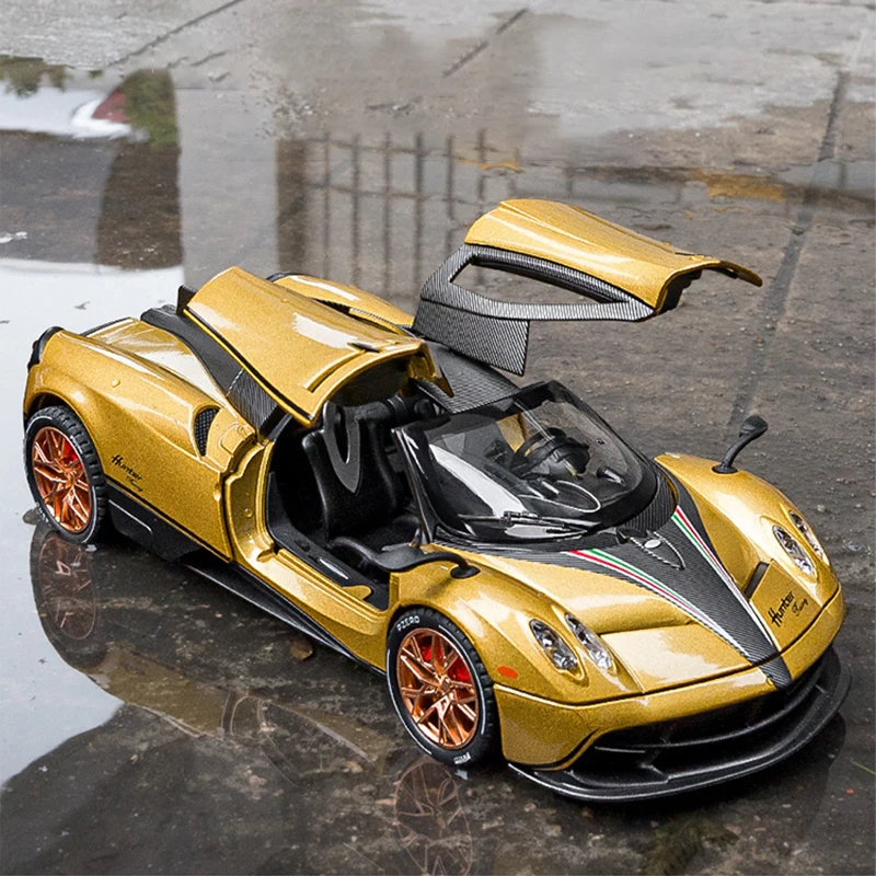 1:22 Alloy Model Car Pagani Huayra Diecast Supercar Miniature Metal Simulation Vehicle Boys Toys Collectible Gifts Children