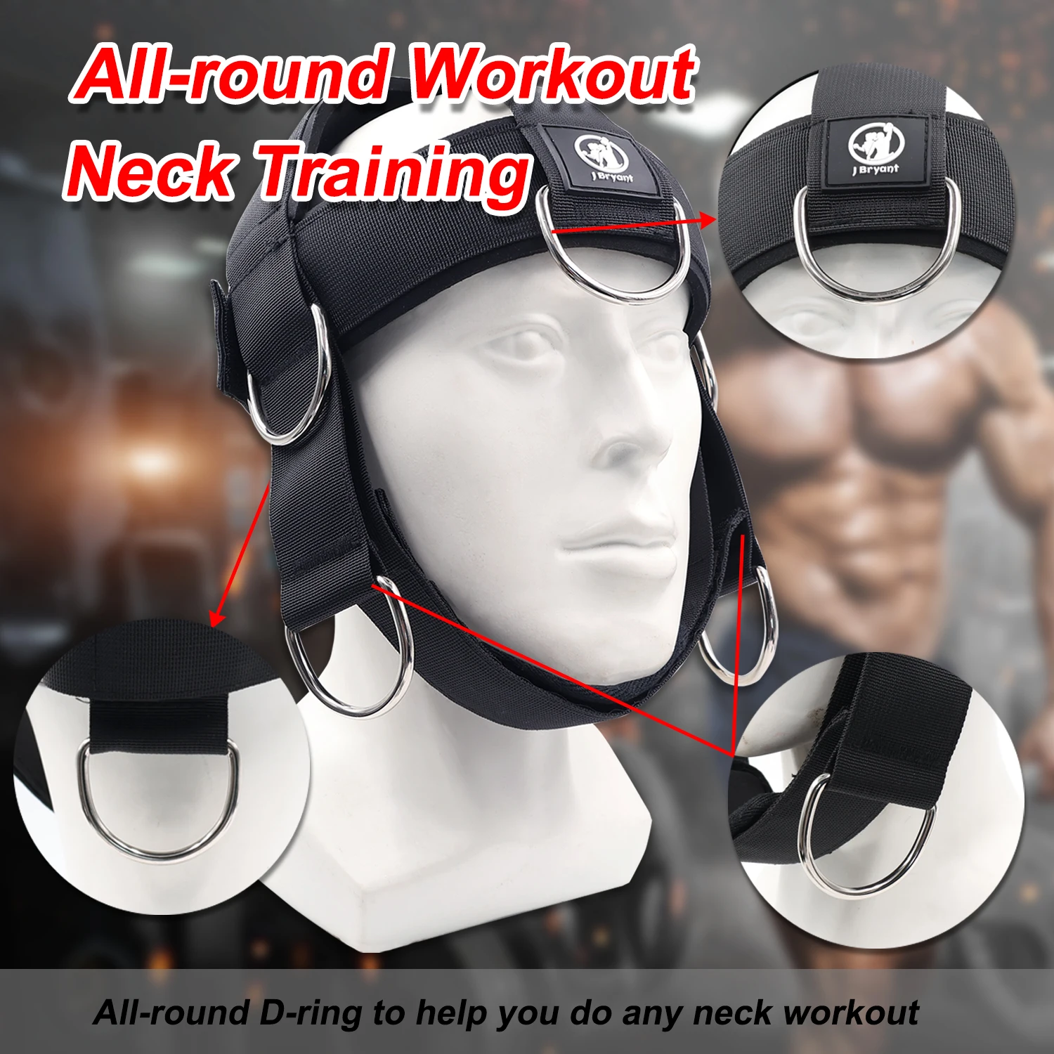 Neck Head Harness Weight Lifting Training with Resistance Bands, Door Anchor and Chain, Full Range Muscle Workout 3