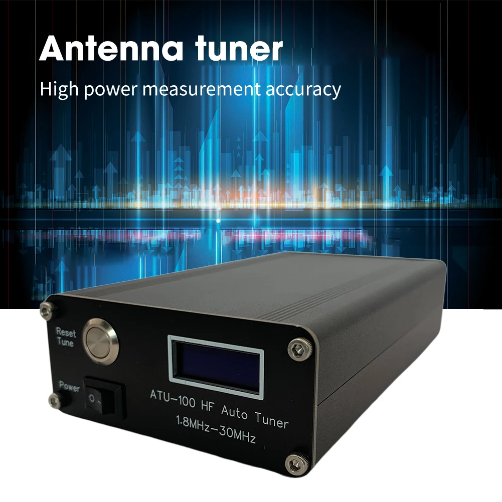ATU-100 HF 자동 튜너 안테나 튜너, N7DDC + 0.91 OLED V3.1, 1.8MHz-30MHz