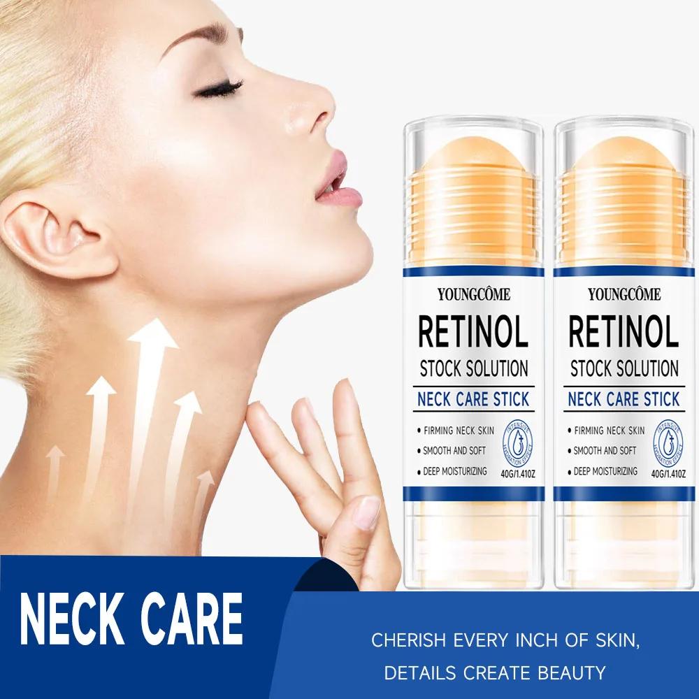 Retinol Neck Care Stick-Anti-Aging Firming Treatment, Hyaluronic Acid & Collagen, Wrinkle Reduction for Sagging Skin