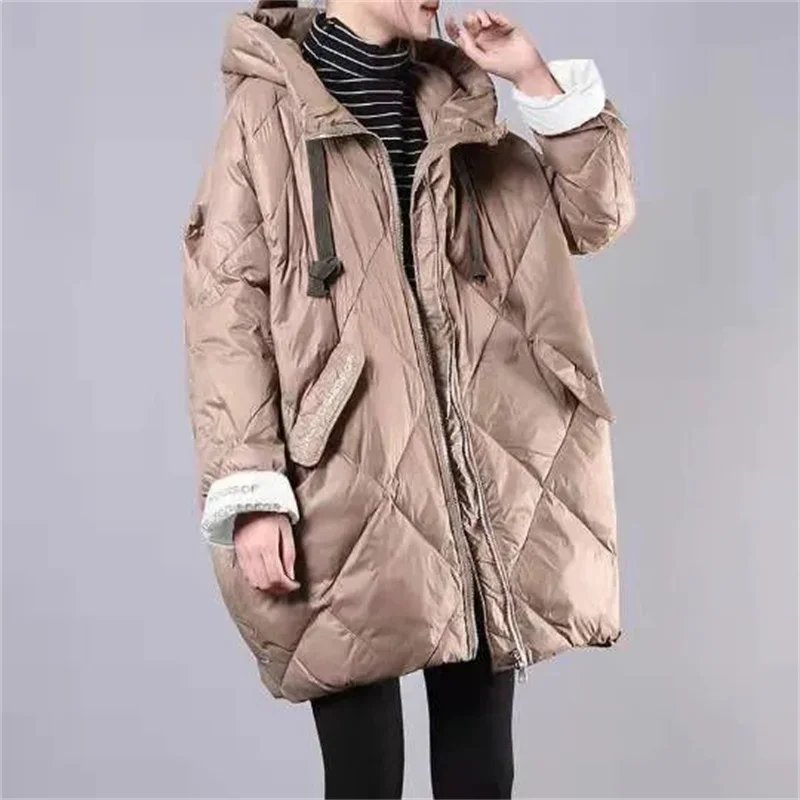 Dames pufferjack kort zwart beige winter warm gewatteerd dik winterjack winter warm overgangsjack for dames outdoor katoenen jack met lange mouwen (Color : Khaki, Size : XS