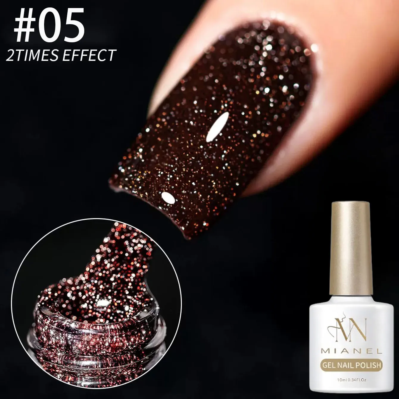 10ML 1-12 Stück Roter Nagellack mit Zerkleinerten Diamanten, Weißer Glitzer-Nagellack mit Hoher Dichte – Detail 7
