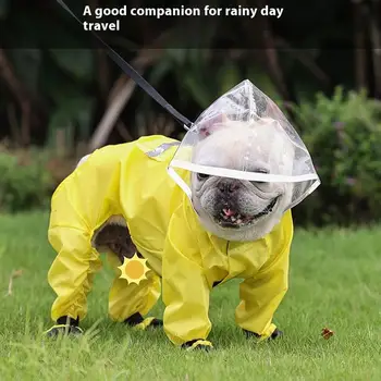 Dog Rain Jacket Reflective Dachshund Raincoat Waterproof Rain Poncho Dog Jacket Windproof Clear Hood Dog Raincoats For Medium 1