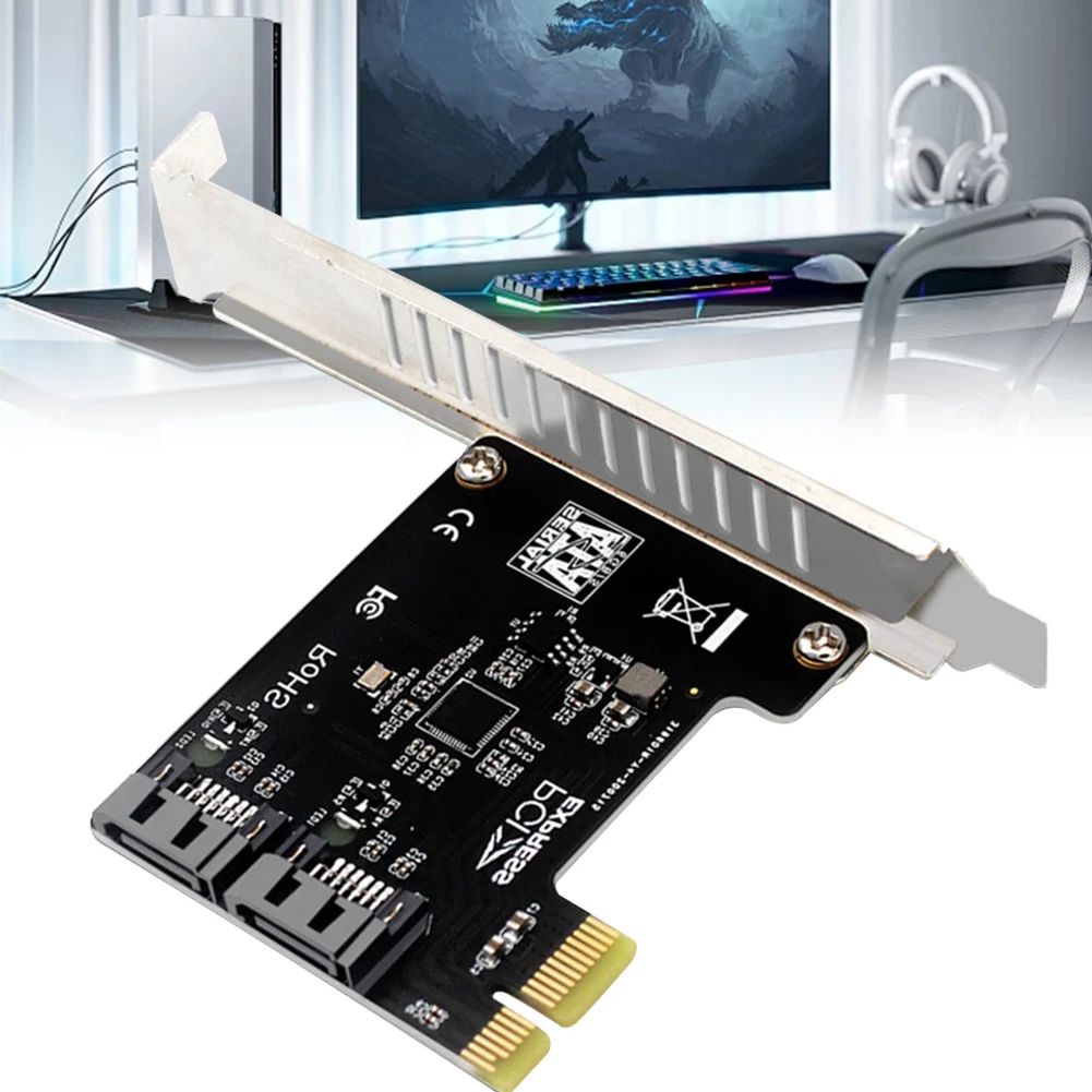 데스크탑 PC용 확장 컨트롤러 카드, PCI-E to 2 포트 SATA 3.1 변환기, PCIe to 2 포트 SATA 3.1 어댑터 카드, 6Gbps