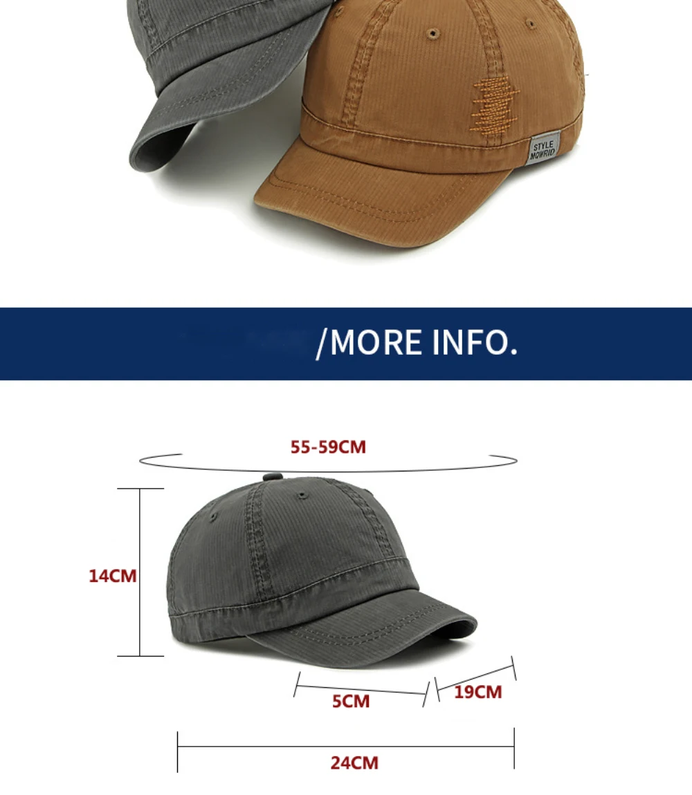HT4830 Baseballkappe aus 100 % Baumwolle für Herren und Damen, für alle Jahreszeiten, 6 Panels, Baseballmütze, männlich, weiblich, kurze Krempe, Sonnenkappe, verstellbare Snapback-Kappen – Detail 4