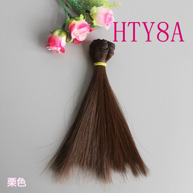 Doll Wigs 15cm 25cm Straight Natural Color Handmade DIY Heat Resistant Doll Accessories