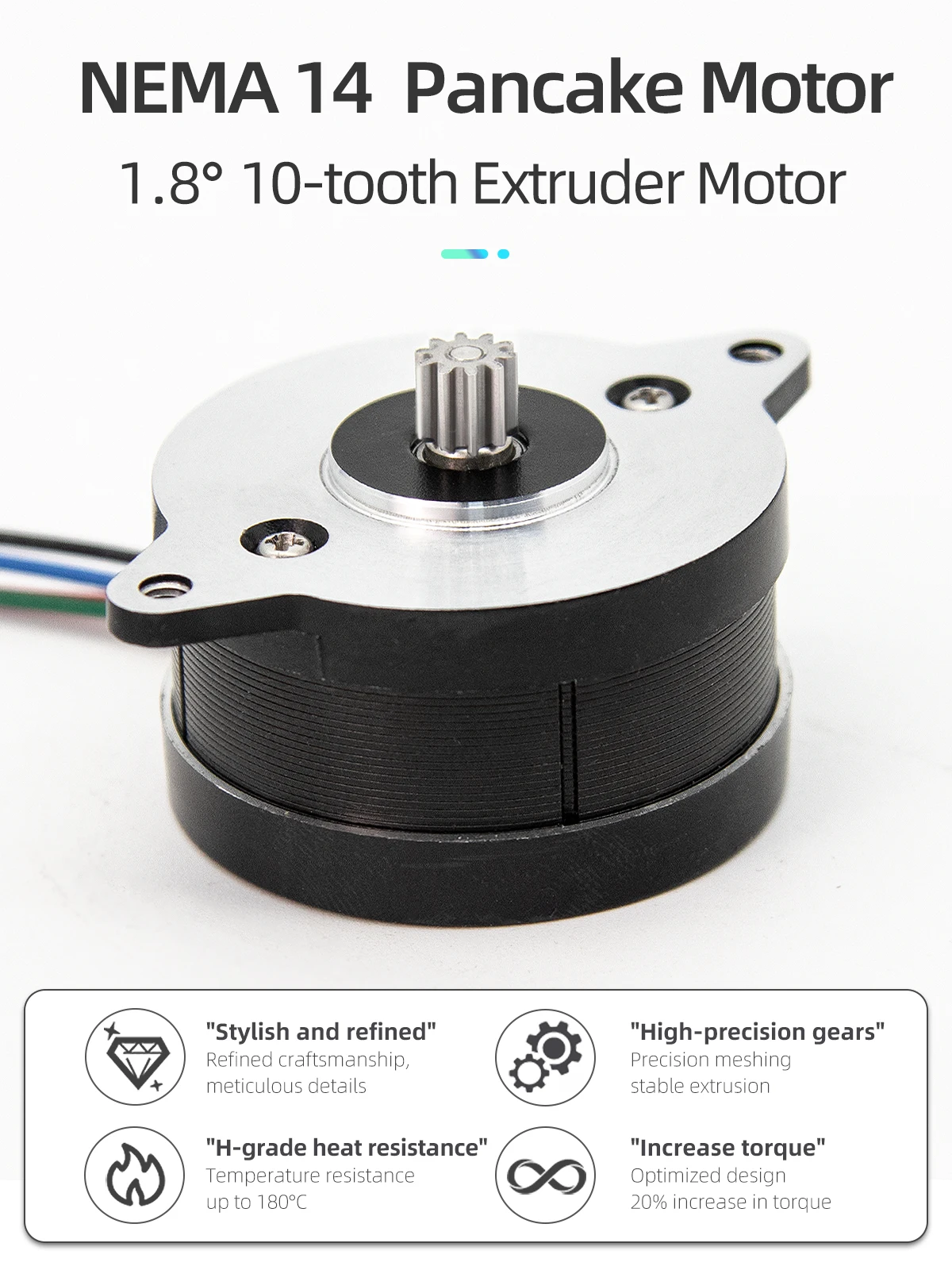 Extrusora de Acionamento Duplo Direto Step Motor Motor Panqueca Redonda Resistência à Temperatura Voron 01 02 36 mm Classe h dc 1.88a - Imagem 6