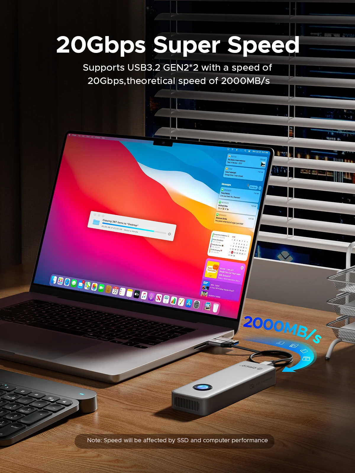 ORICO NVME Ŭ ̽, ð ǳ , 8TB, USB 3.2 Gen 2x2 PCIE NVME  , PCIe M Ű  RGB, 20Gbps