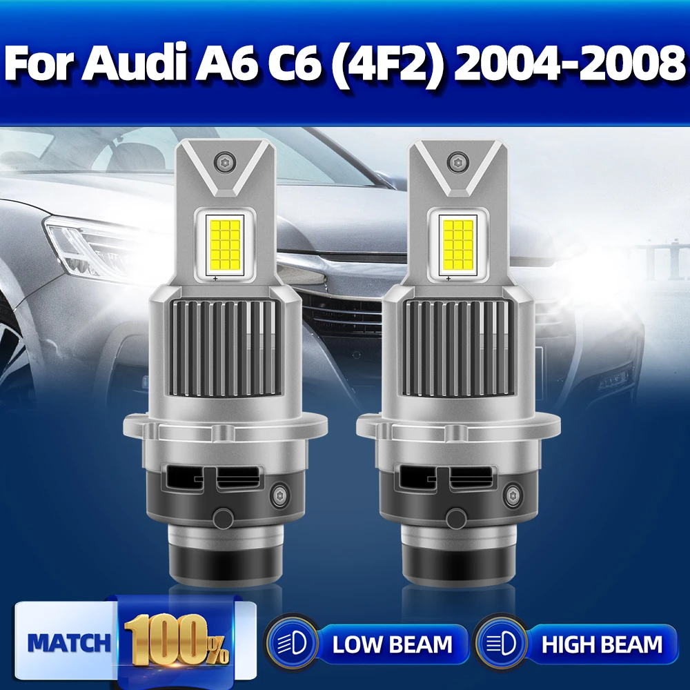 

D2S Canbus LED Headlights 60000LM 150W HID Xenon Light 6000K Plug and Play 12V For Audi A6 C6 (4F2) 2004 2005 2006 2007 2008