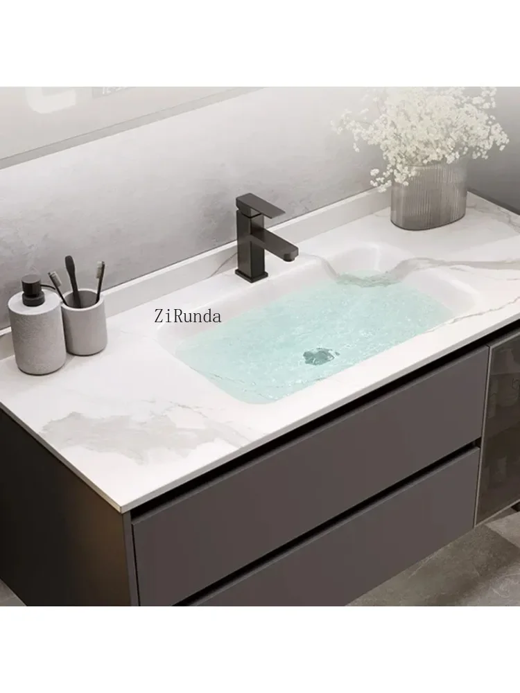 Style Luxury Rock Plate Bathroom Cabinets Wall-mounted Design Vanity Smart Mirror Cabinets Furniture Muebles Ba&ntilde;o FYBC