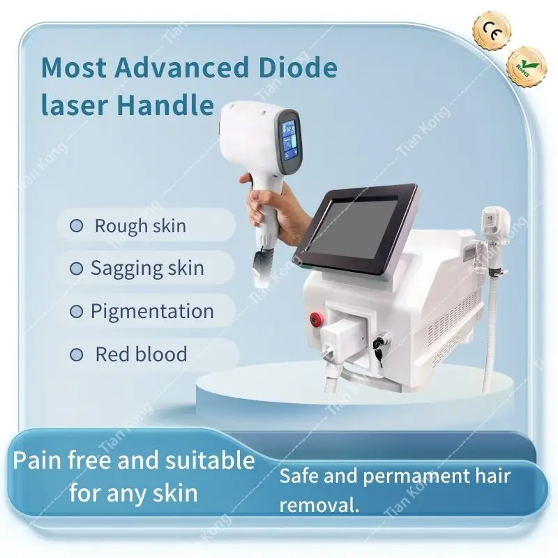 Newly Upgraded 808nm Diode Laser For Permanent Hair Removal Painless And Comfortable 3 Wavelengths Suitable For Beauty Salons