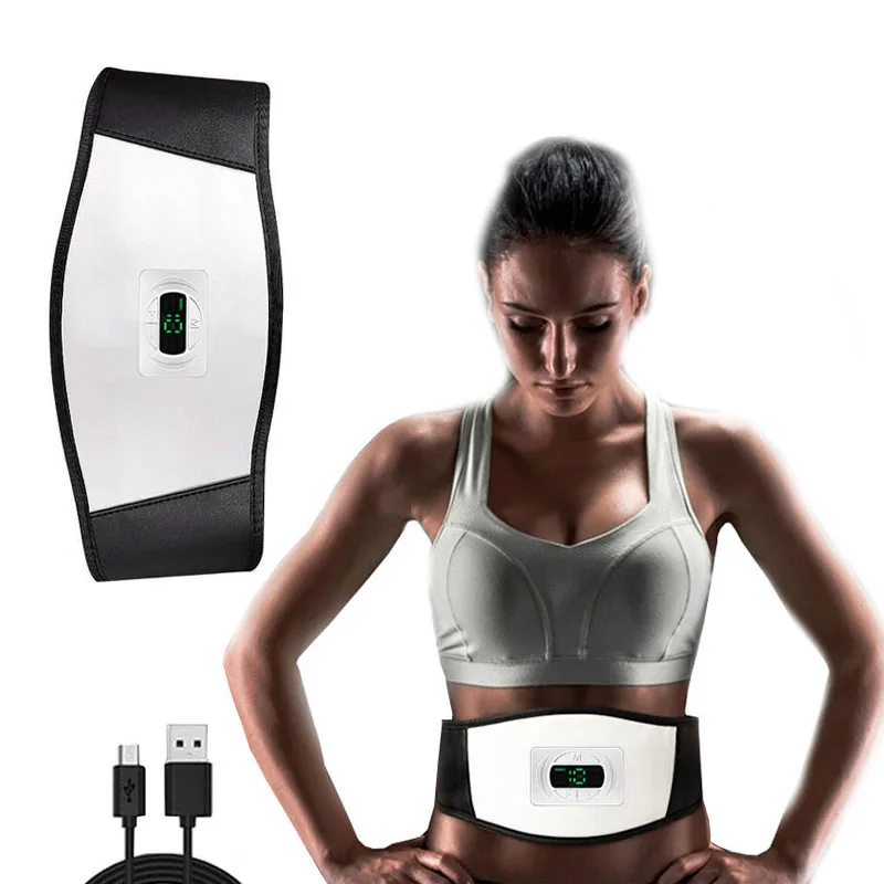 EMS Abdominal Toning Belt Muscle Stimulator Vibration Abs Trainer LCD