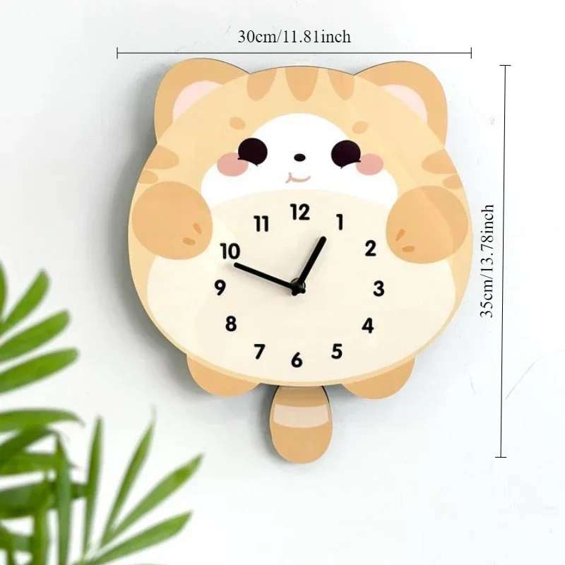 Orologio Da Parete Con Faccia Di Gatto Nero | Silenzioso, Movimento Al Quarzo, 24 Cm | Decorazione Per Camera Da Letto, Soggiorno, Ufficio