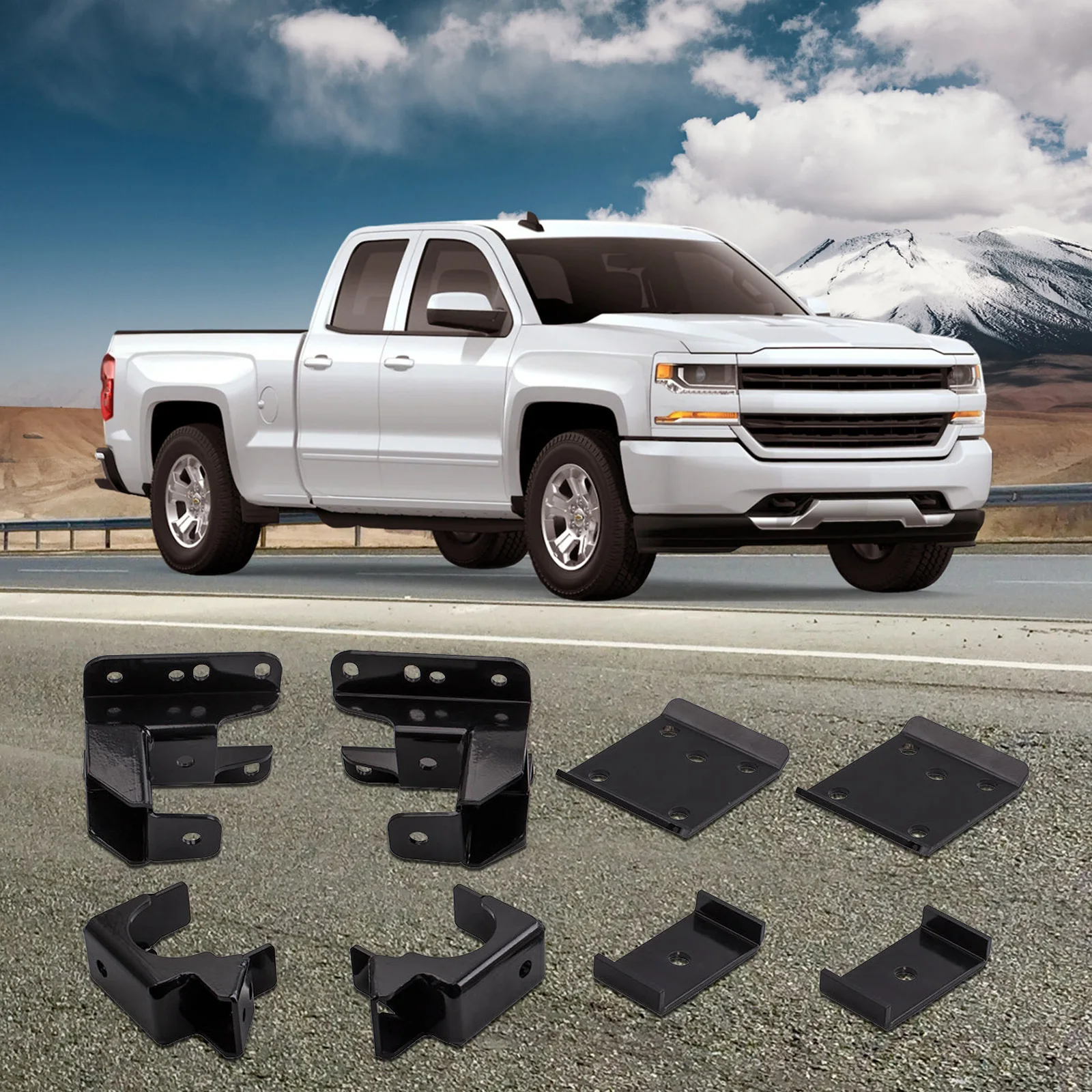 

5-6" Rear Axle Lowering Flip Kit For GMC Sierra 1500 2WD 4X4 2007-20 Adjustable