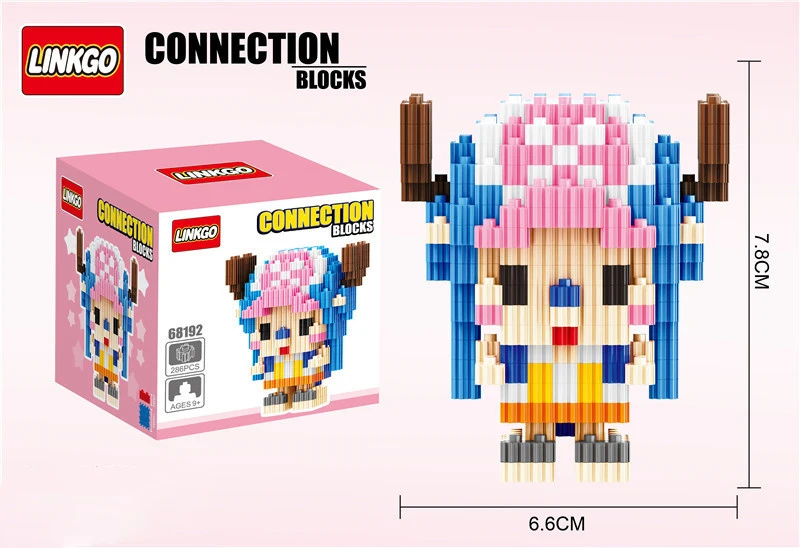 thumbnail image 1 of Bloques de construcción de One Piece Connection Luffy Chopper Nami Sanji Zoro Usopp Ace Franky Brook Robi Diamond Brick Figure Toy para niños, 1 of 5