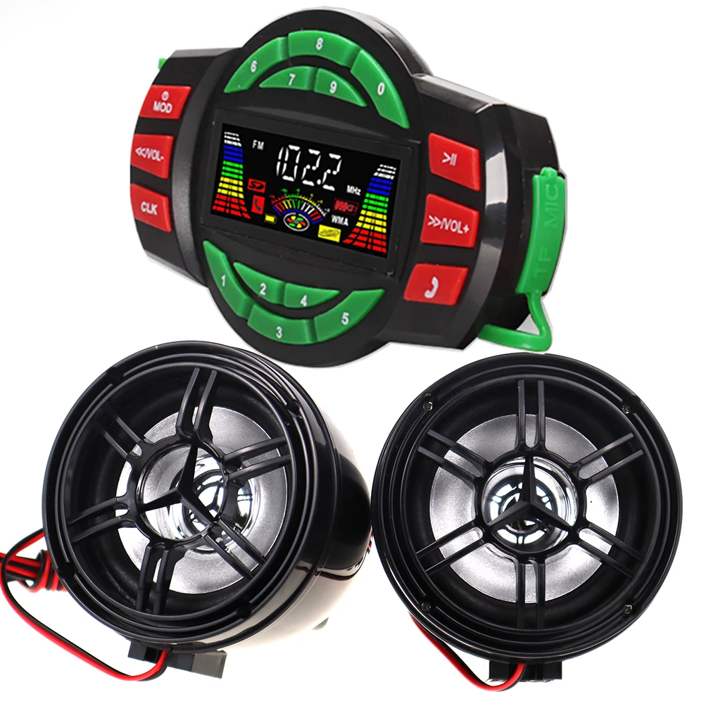 

Bluetooth-усилитель для мотоцикла UTV ATV, 12 В, звуковая система, громкая связь, FM, USB, аудиосистема, стерео, 3-дюймовые динамики
