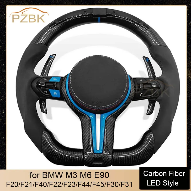 

Factory OEM LED Style Carbon Fiber Car Steering Wheel with Paddle fit for BMW M3 M6 F01 F02 F06 F07 F10 F11 F12 F13 F14 F15