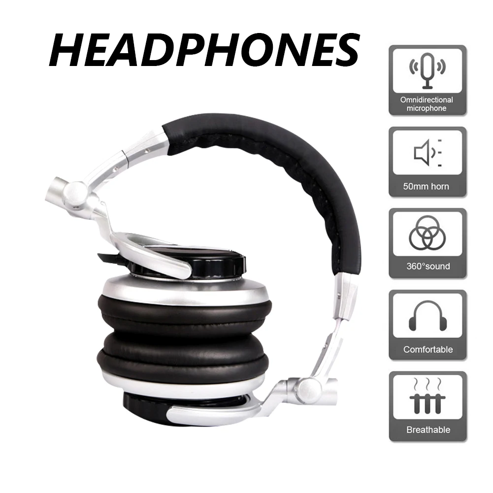 SENICC ST-80 DJ Music Headphones Foldable Headset 3.5mm Jack HIFI Earphones