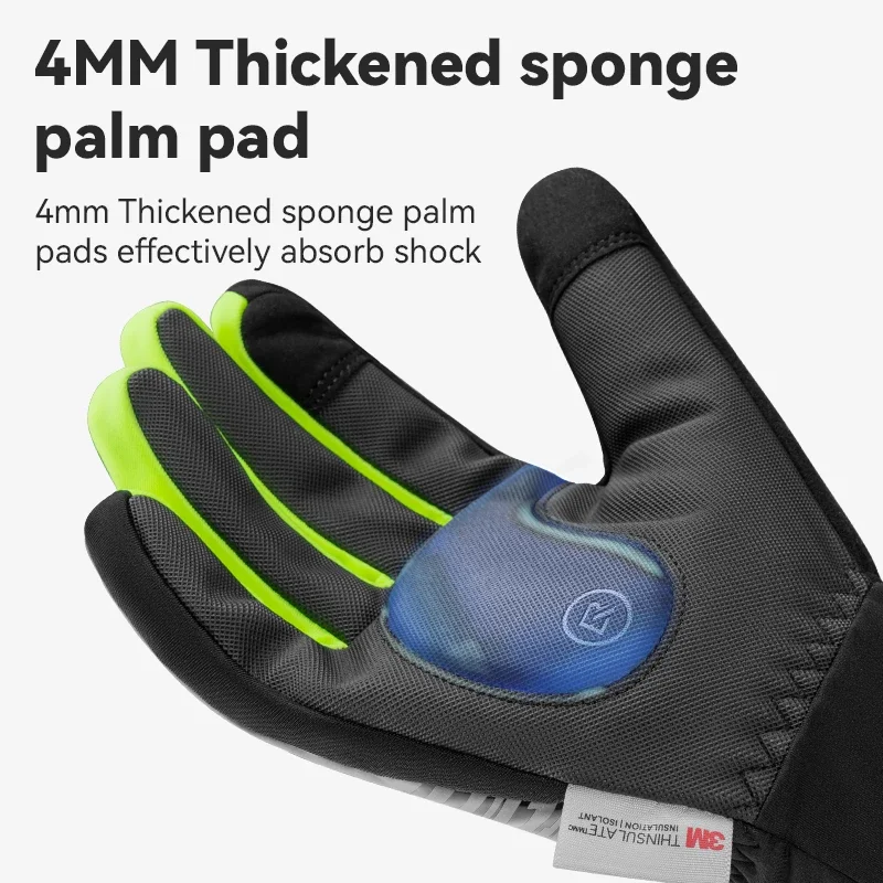 ROCKBROS Winter Gloves Keep Warm Windproof Men's Cycling Gloves Reflective Night Riding Touch Screen Cycling Glove Mtb Ski ﻿ 5