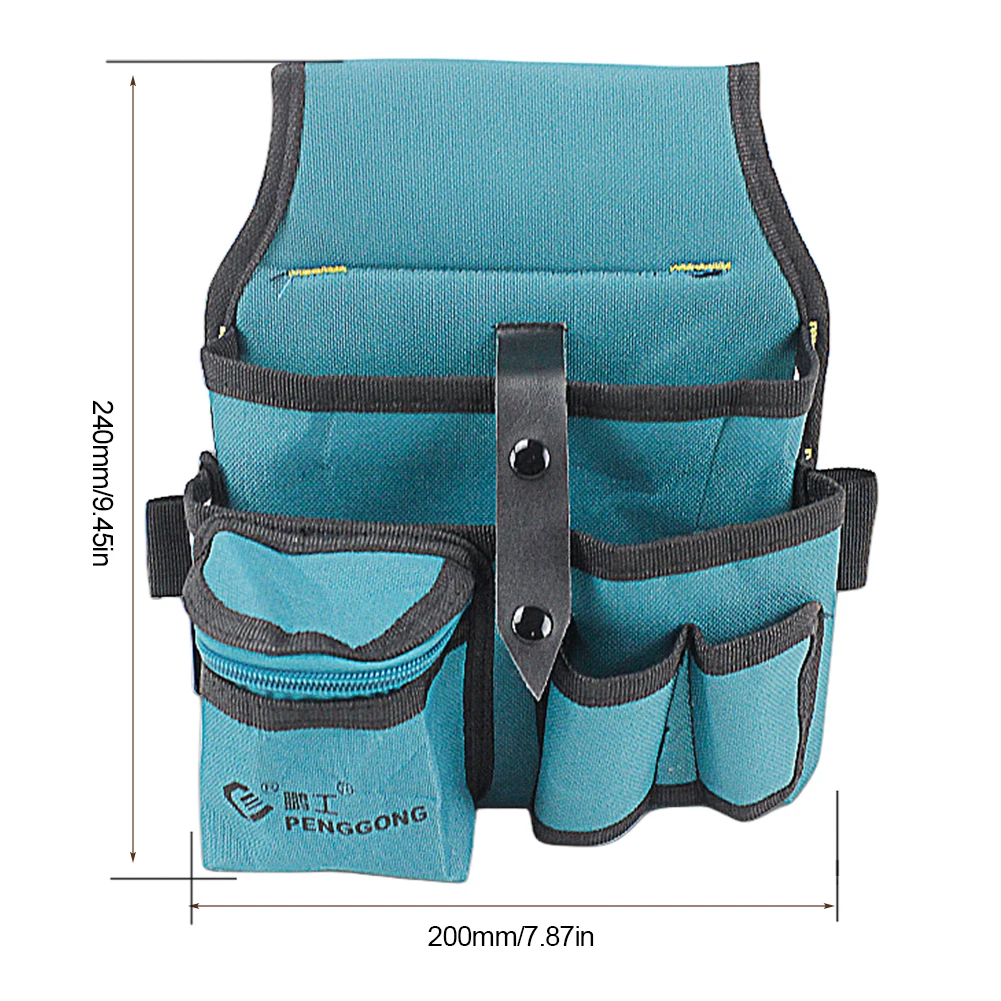 Oxford Cloth Electrician Waist Tool Bag Multifunctional Multi-pockets Storage Waist Bag Waterproof for Drill Wrench Screwdriver 6