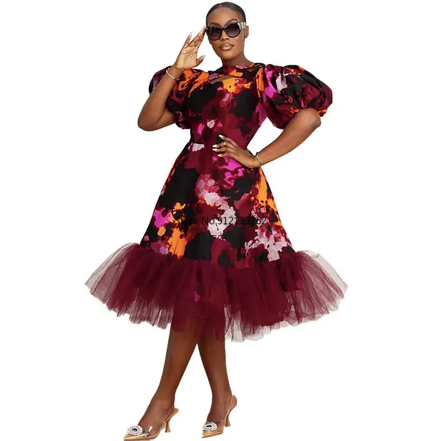Damilola Gathered Print Dress - Image 3