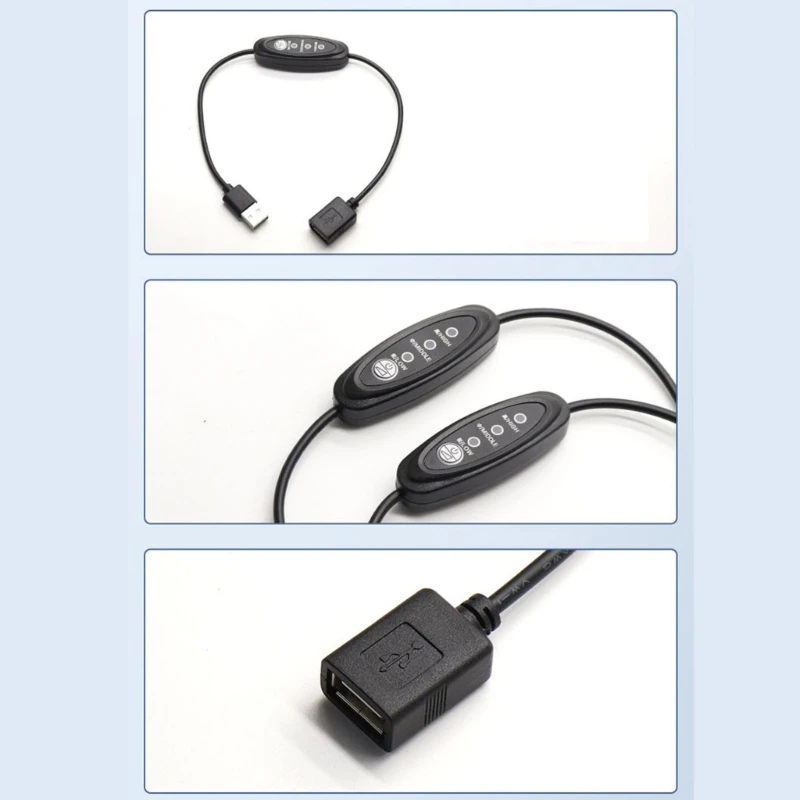 Cooling Fan Fan Speed Controller Cable Power Adapter USB 5V 3 Speed Adjustable USB Fan Adapter Connector Cable for Desk Blower K0AC