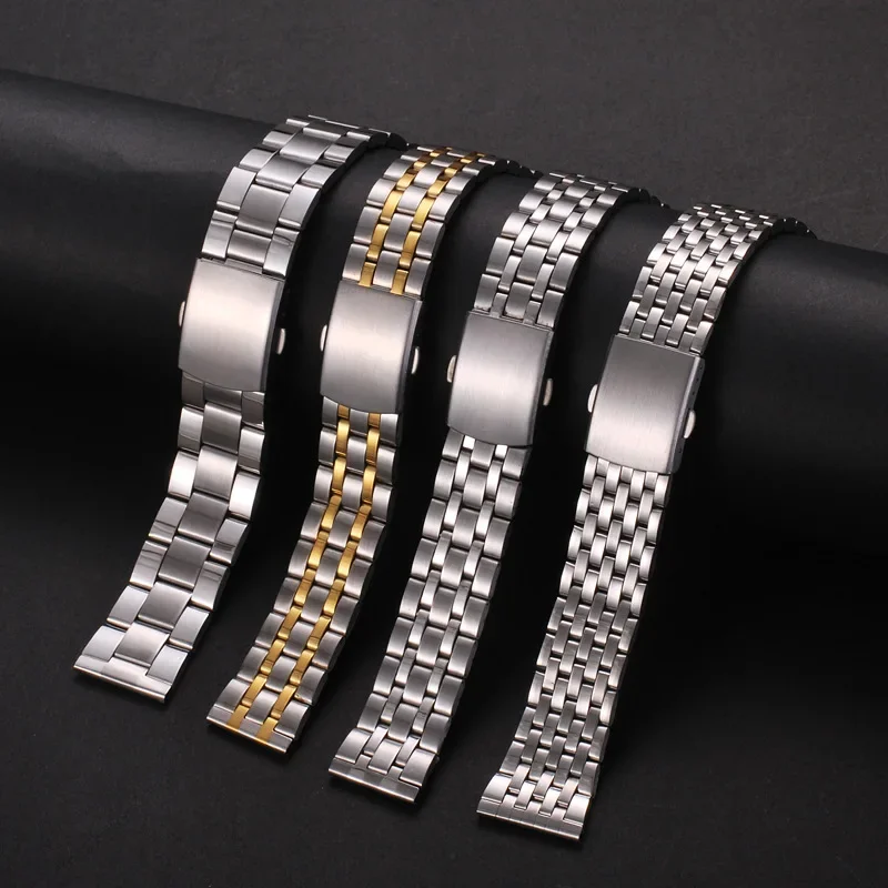 Stainless Steel Women's Bracelet Watch Band with Folding Safety Buckle