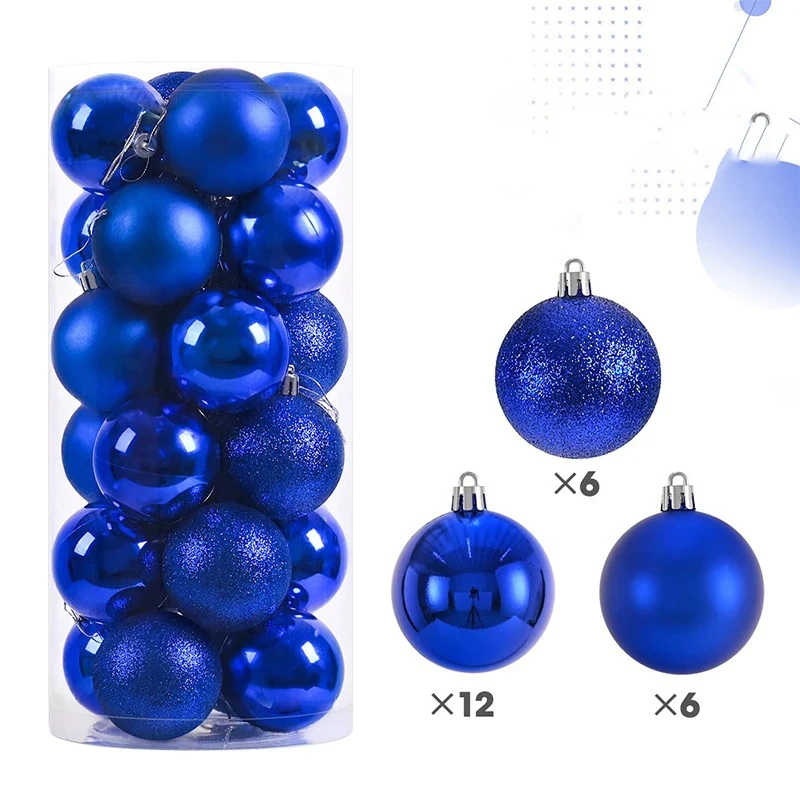 thumbnail image 1 of 24 bolas de Navidad de 3/4/6 cm para decoración de árbol de Navidad, decoración de habitación del hogar, colgante de Navidad para Año Nuevo, caja de regalo DIY, 1 of 5