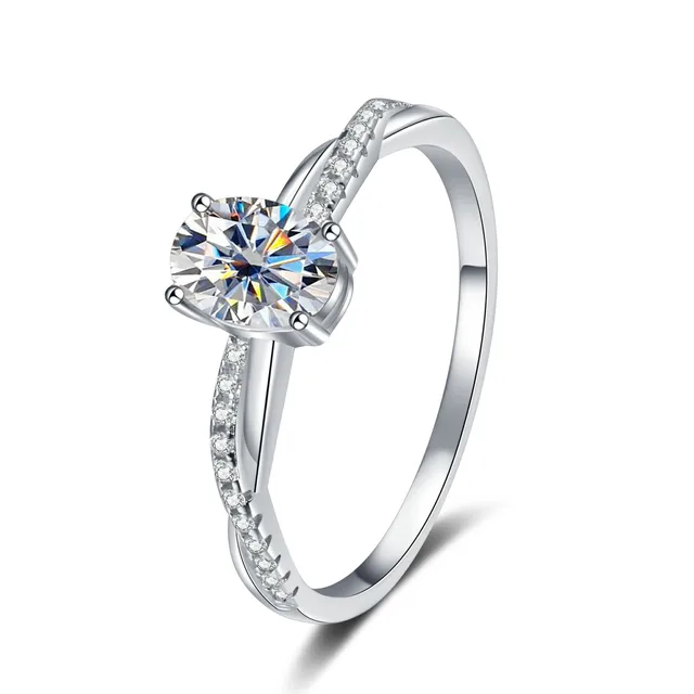 Platinum Pt950 1ct Moissanite Ring – Women’s Wedding & Proposal Jewelry - Image 5