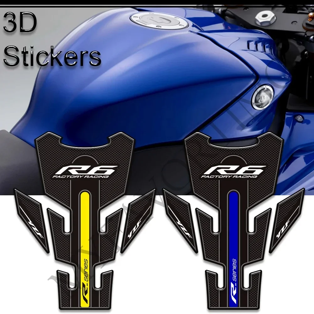 For YAMAHA YZF-R6 YZF R6 YZFR6 2017-2022 Motorcycle Stickers Decals Protector Tank Pad Side Grips Gas Fuel Oil Kit Knee