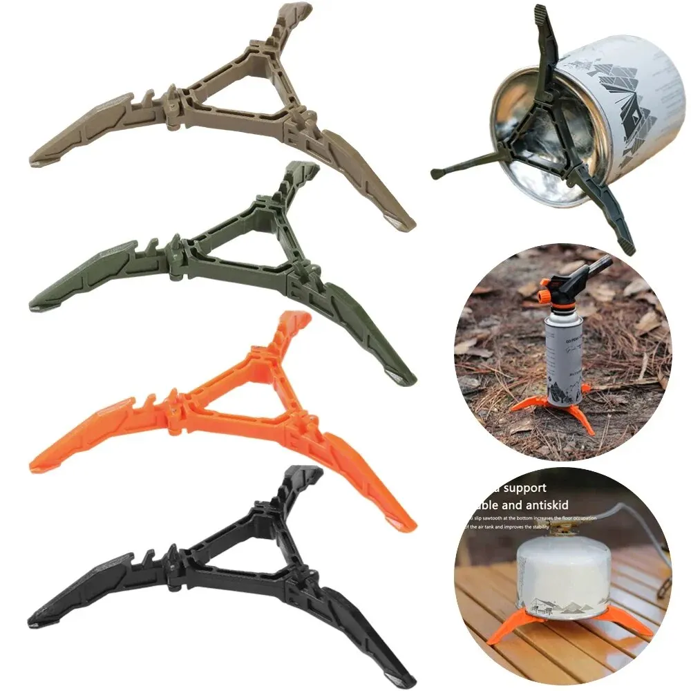 Gas Canister Stand Nylon Foldable Outdoor Gas Tank Bracket Camping Stove Bottle Stand Universal Tripod Folding Canister