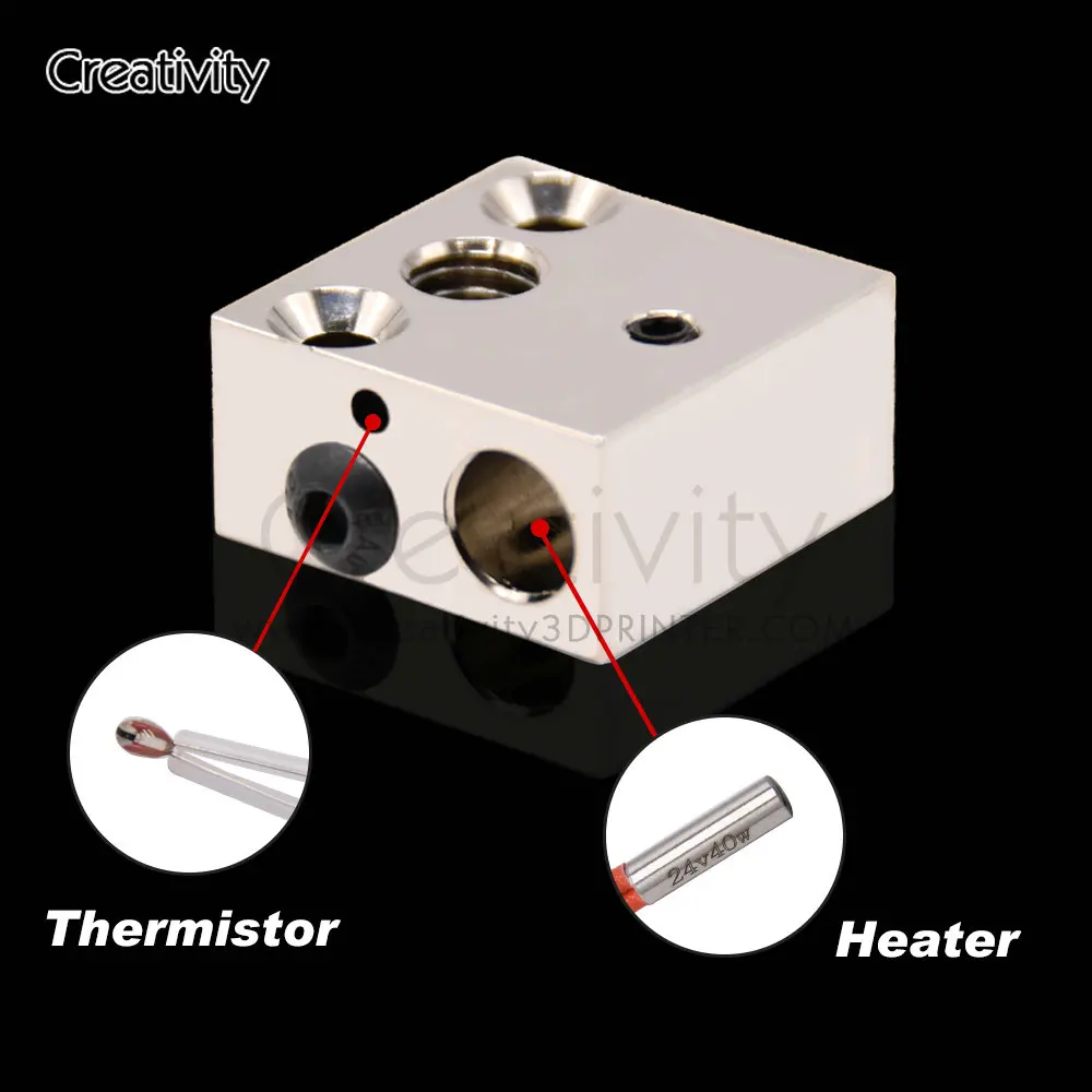 

MK8 Silicone Sock CR10 Heater Block High Quality Plated Copper For 3D Printer Heated Hotend Ender3 CR10 Micro Swiss NozzleJ-head