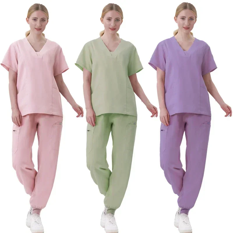 Wholesale Operating Room Medical Uniform Scrubs Hospital Working Scrubs Set Medical Supplies Nurse Dental Surgery Suit Workwear images - 6