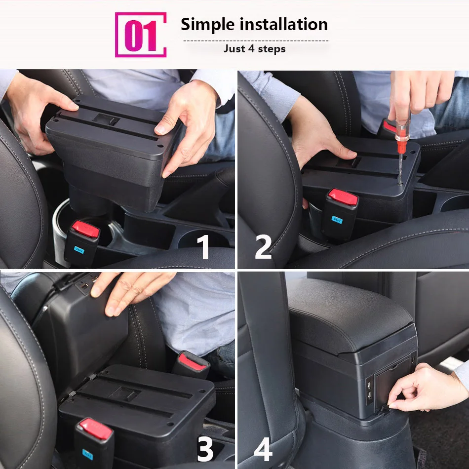 오펠 코르사 D 자동차 팔걸이 상자, 오펠 코르사 자동차 팔걸이 등받이 내부 부품 보관함, 개조 부품, 자동차 액세서리