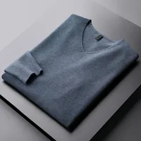 Minglu Autumn Winter Male Sweater High Quality V Neck Knitwear Casual Sweaters Man Plus Size 5xl Fashion Slim Fit Mens Sweater 1
