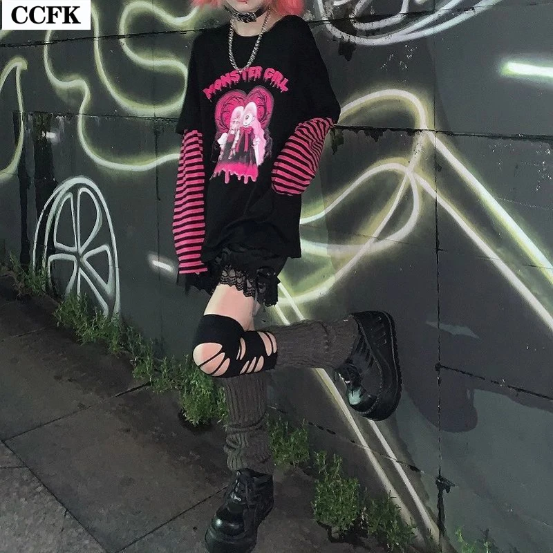 Kawaii roupas goth tshirt feminino y2k estética goth macio estético roupas  kawaii punk roupas topos - AliExpress