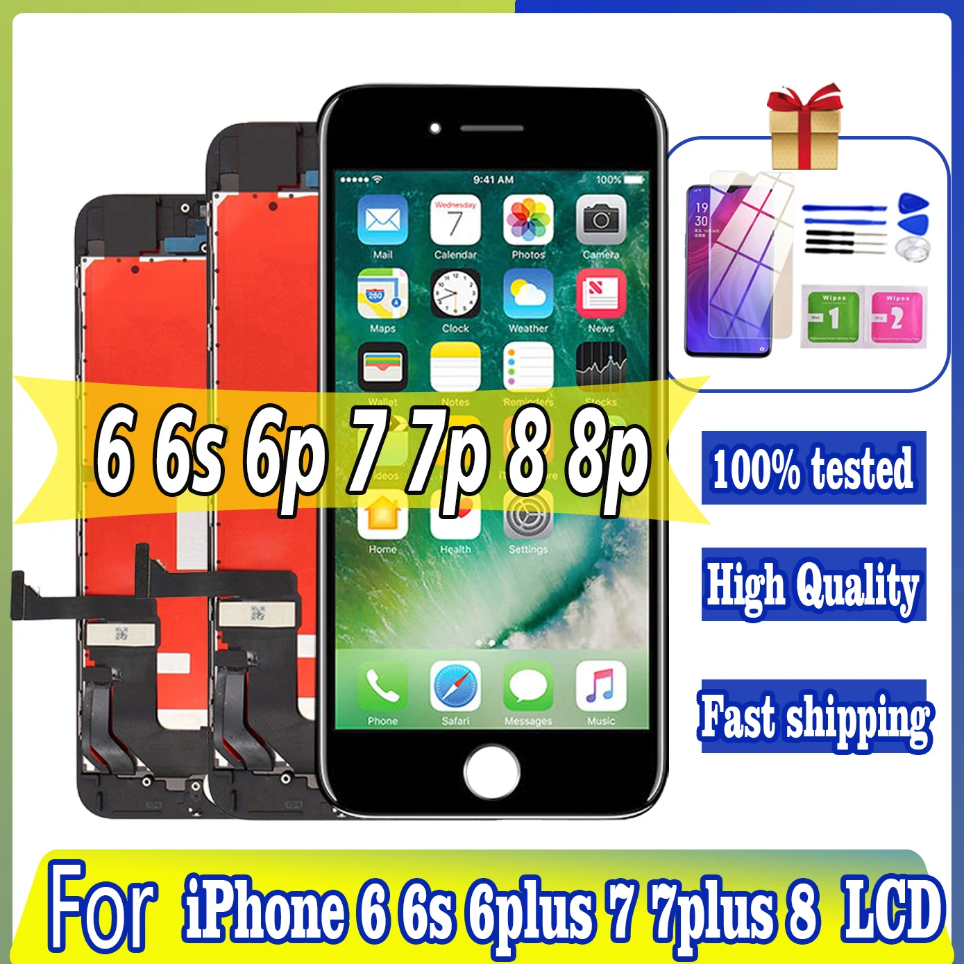 Alta Qualità Per Iphone 6 Lcd Assembly Per Iphone 6S Screen Touch Completo Per Iphone 7 7 Plus 8 8Plus Sostituzione Display Lcd