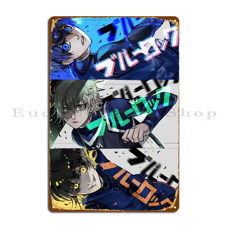 Blue Lock Metal Platform Poster Funny Cinema Vintage Designer Personalizzato Tin Sign Poster