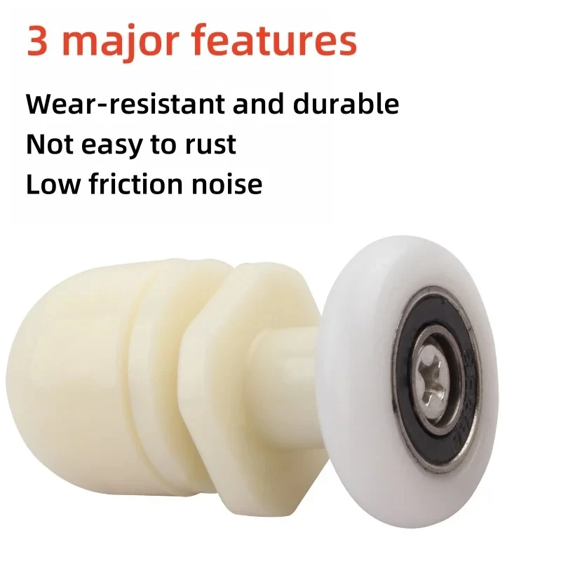 8pcs Single Pulley Plastic Nylon Shower Room Pulley Door and Window