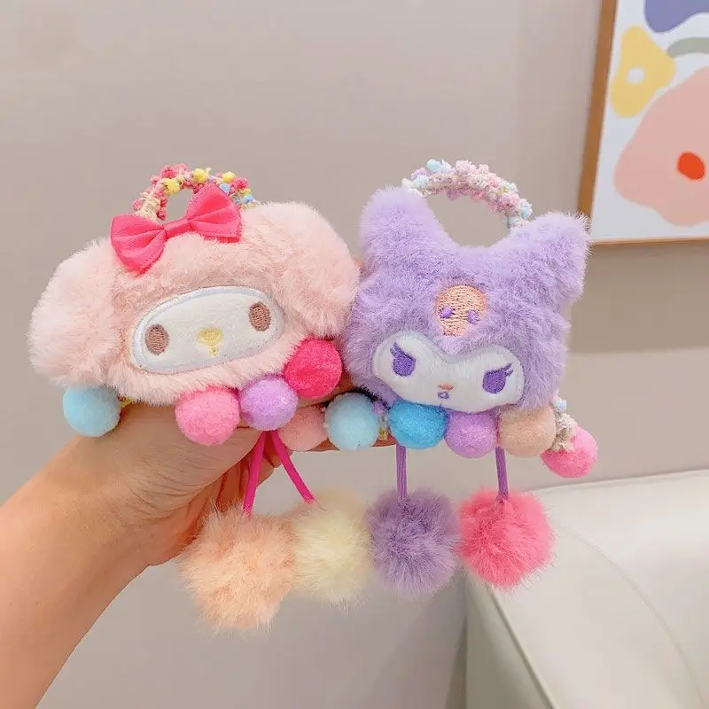 Kawaii Sanrio My Melody Hair RingS Girl Girly Heart Anime Figure Hairball Headband Rubber Band Soft Cute Cartoon Sweet New Style