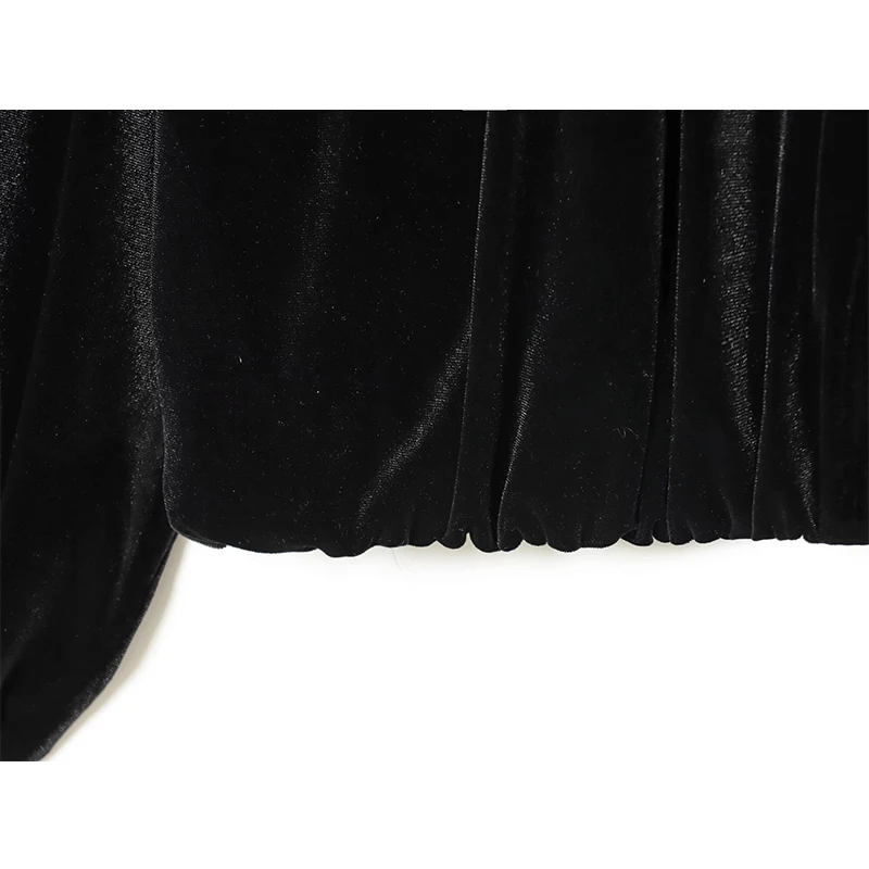 Women Black Velvet Jacket 2026 Spring Long Sleeve Women's Coat Zipper Loose Female Casual Outerwear Lady Bomber Jacket Tops ﻿ ﻿